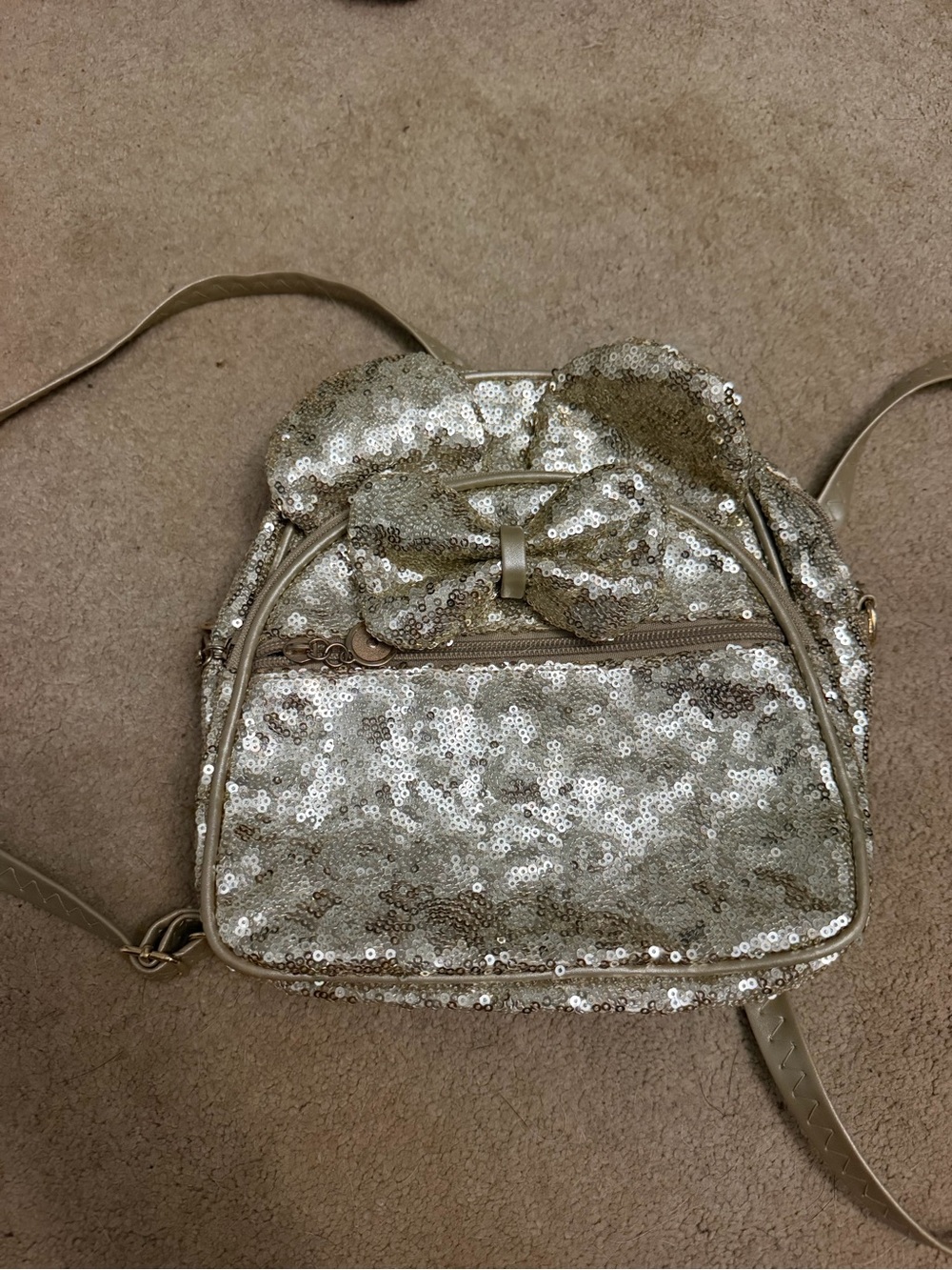 Gold Sequin Minnie Mouse Mini Backpack